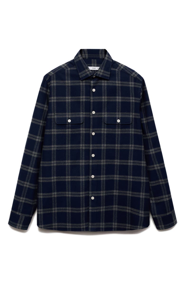 MANGO Plaid Cotton Button-Up Shirt, Alternate, color, 