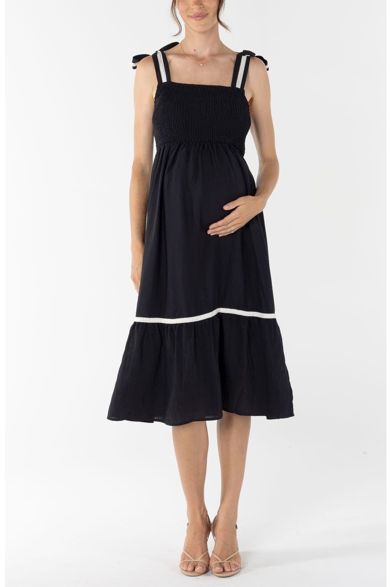Meliza Maternity Party Dress, Main, color, Black