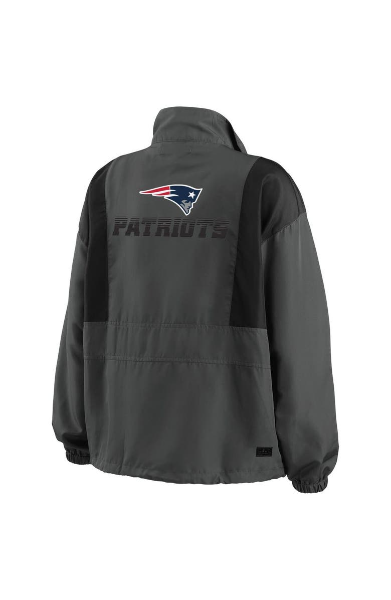 WEAR by Erin Andrews Women's WEAR by Erin Andrews Charcoal New England Patriots Popover Packable Half-Zip Jacket, Alternate, color, 