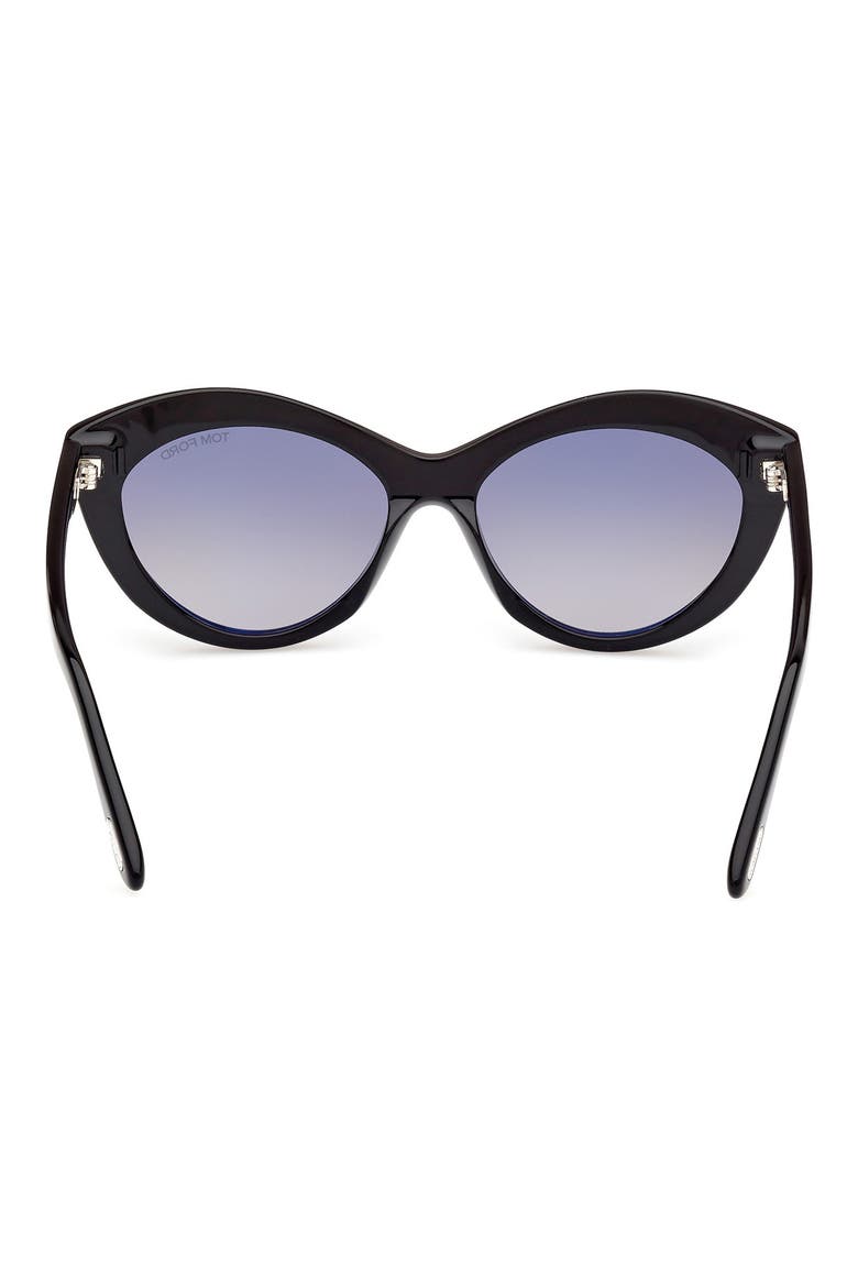 Toni 55mm Oval Sunglasses, Alternate, color, BLACK ECO / T LOGO