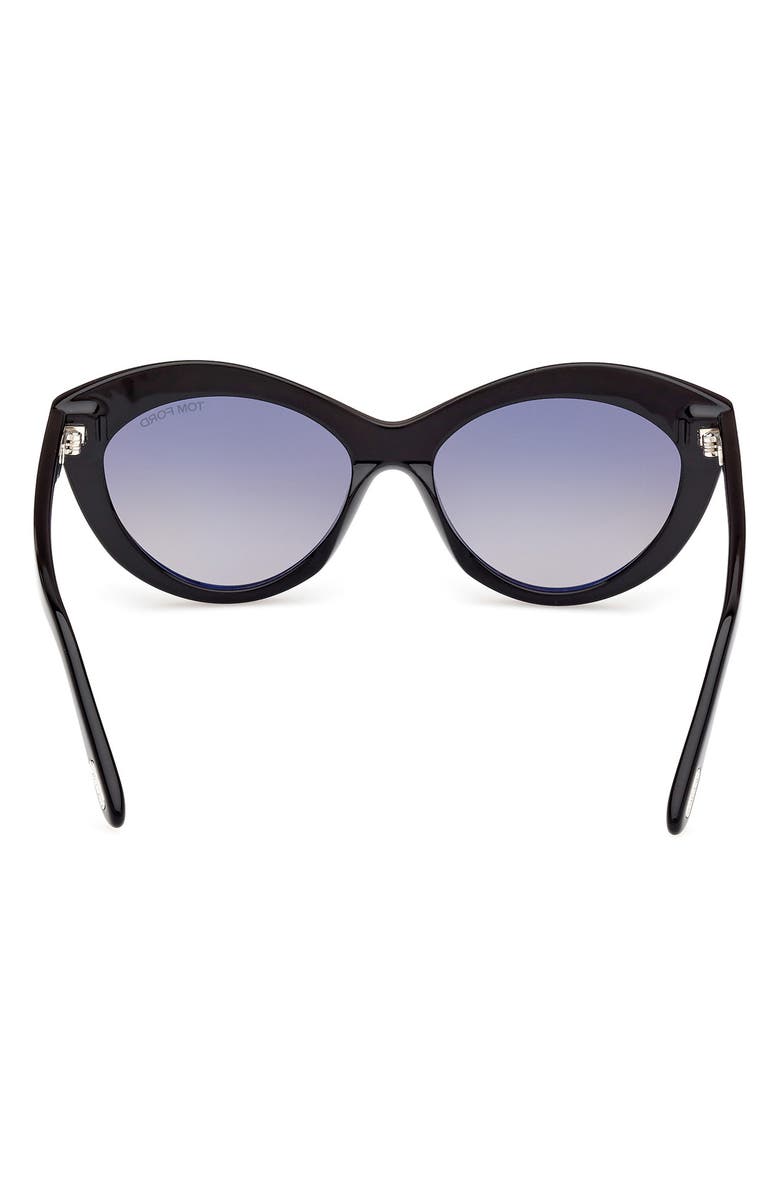 TOM FORD Toni 55mm Oval Sunglasses, Alternate, color, Black Eco / T Logo