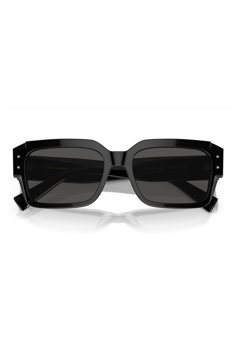 56mm Square Sunglasses, Main, color, BLACK