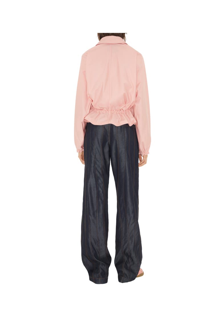 Tropical Gabardine Hooded Trench Jacket, Alternate, color, Flora pink