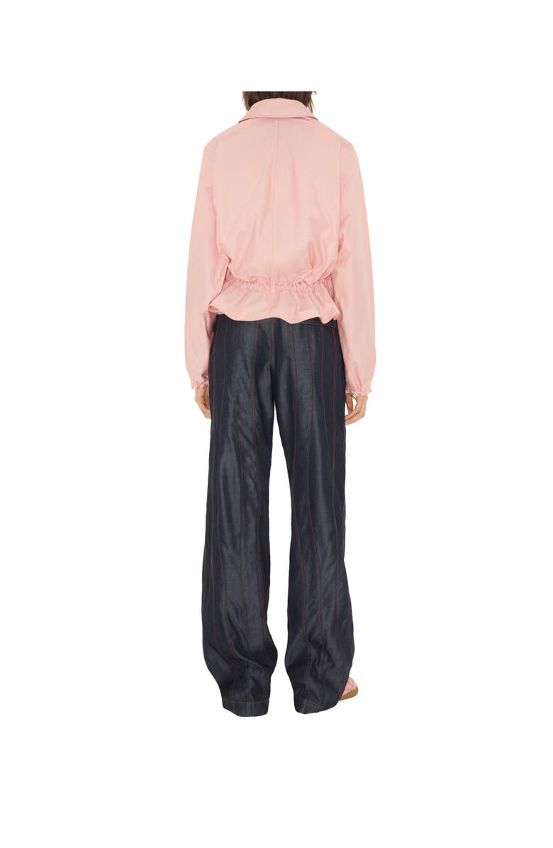 Burberry Tropical Gabardine Hooded Trench Jacket, Alternate, color, Flora Pink
