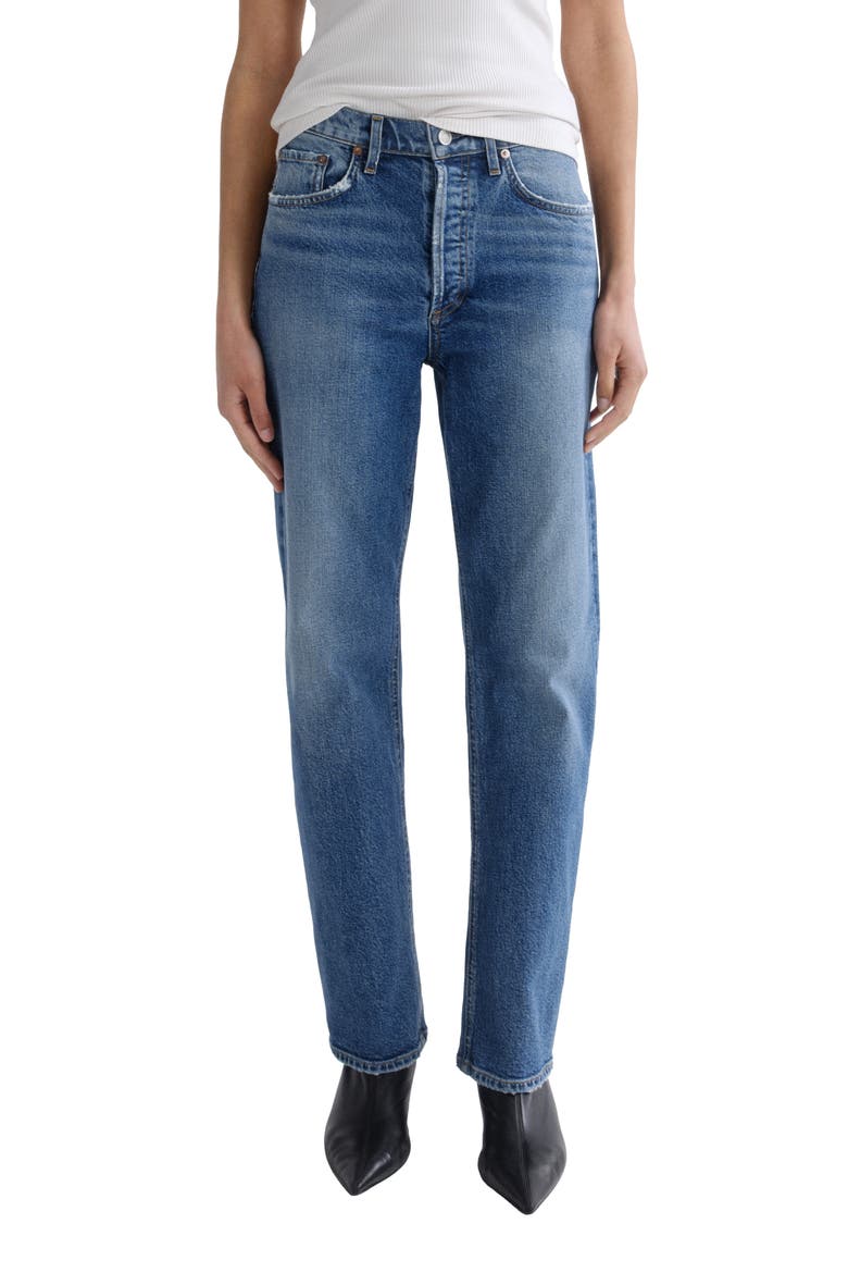 Lana High Waist Straight Leg Jeans, Main, color, WAIVE MD VINT IND