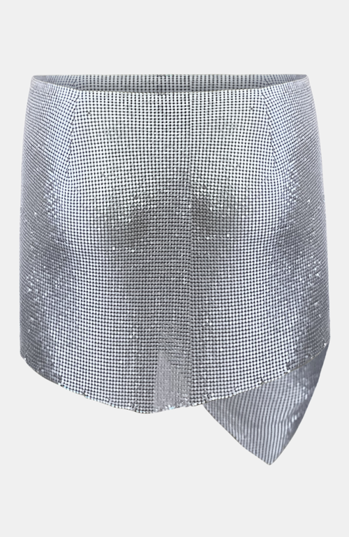 Ow Collection Women's Gemma Metallic Mini Skirt - Silver In Gray