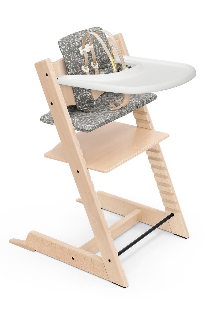 Stokke Tripp Trapp<sup>®</sup> Highchair, Baby Set, Cushion & Tray Set, Main, color, Natural / Grey Dots