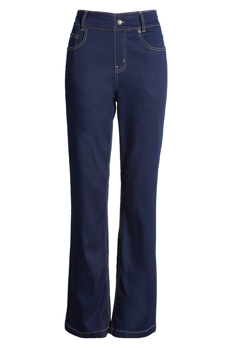 High Waist Denim Bootcut Leggings, Alternate, color, DARK RINSE WASH
