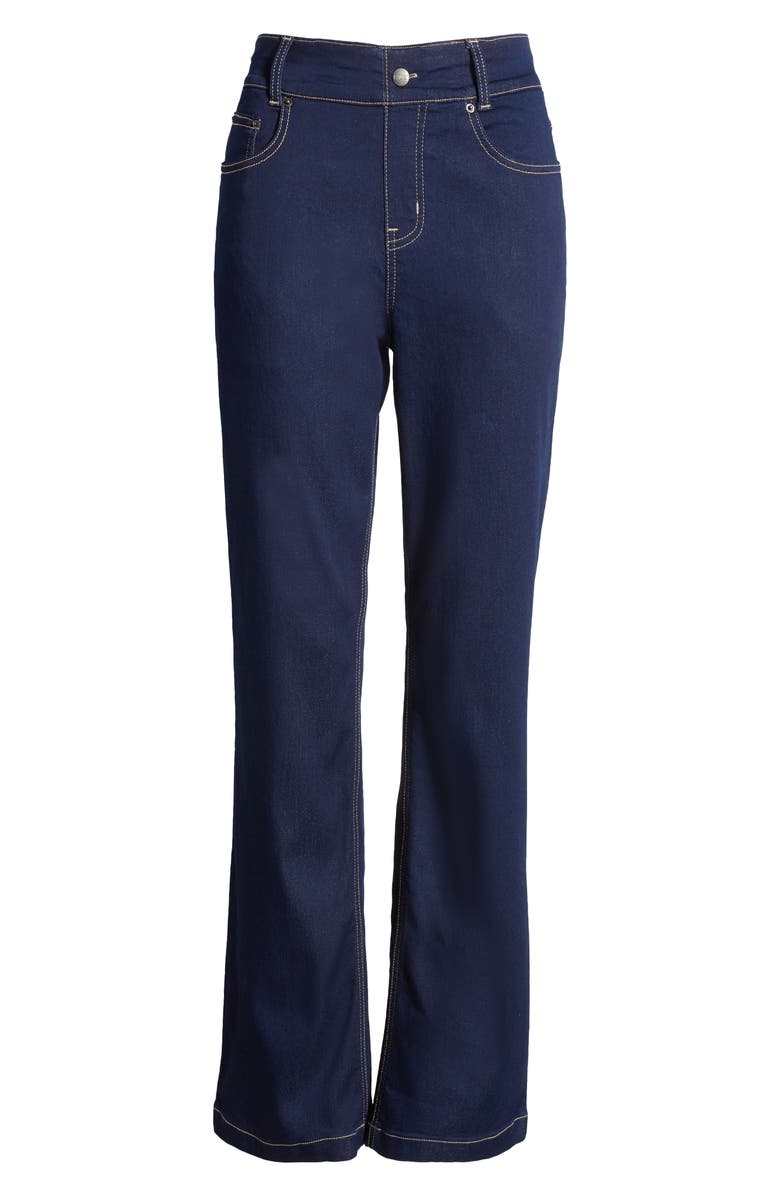 Hue High Waist Denim Bootcut Leggings, Alternate, color, Dark Rinse Wash