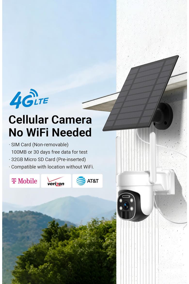 Solar Security Camera, Alternate, color, White