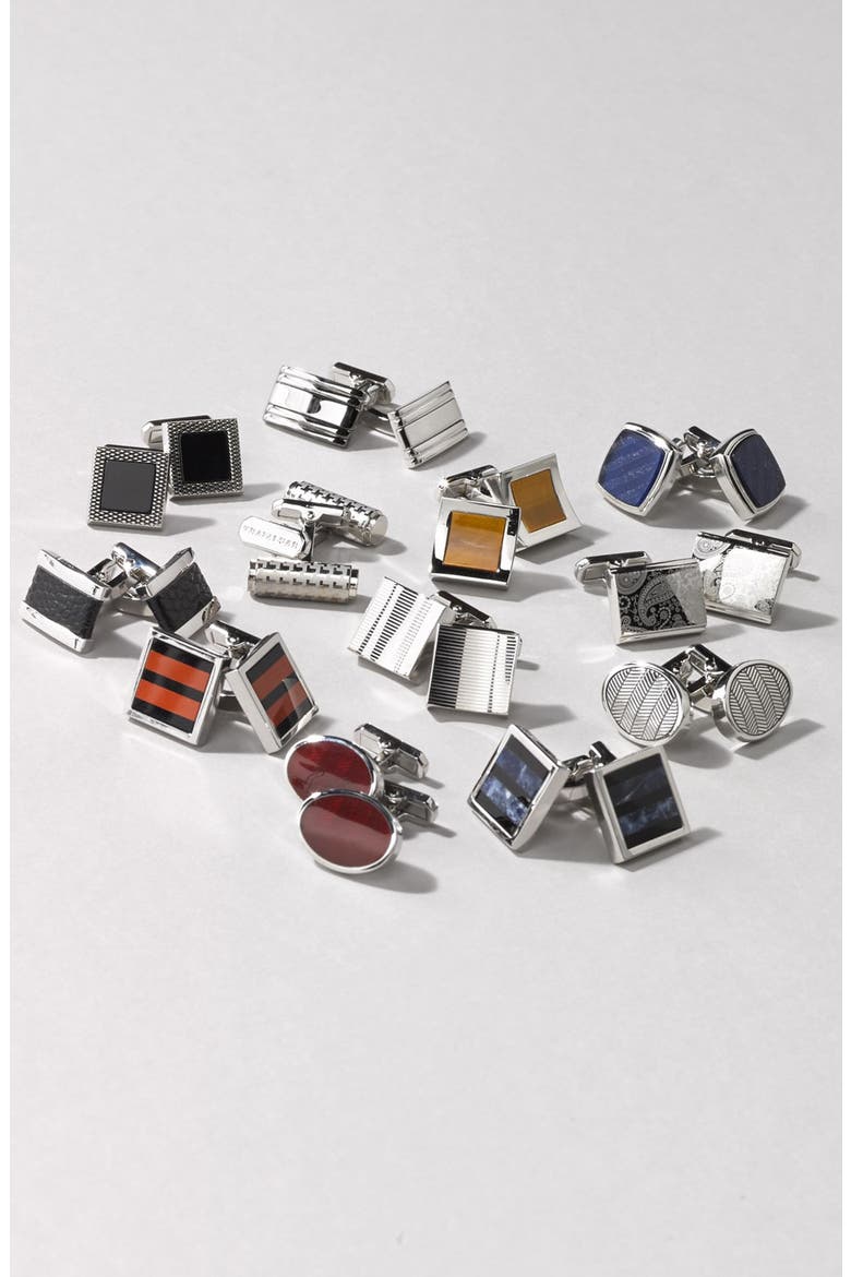 'Brentwood' Paisley Cuff Links, Alternate, color, SILVER