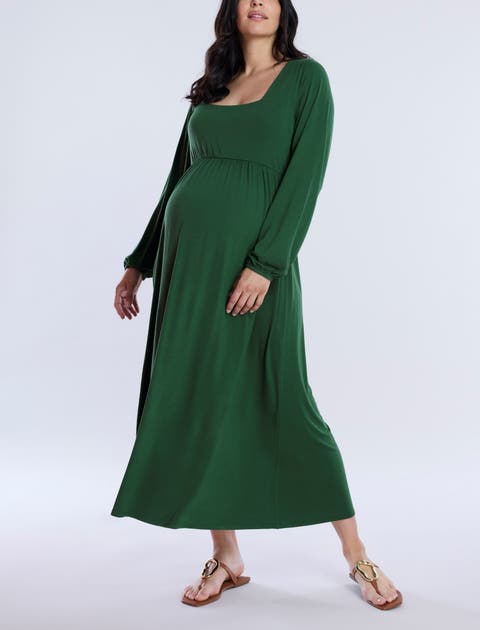Long Sleeve Empire Waist Maxi Dress