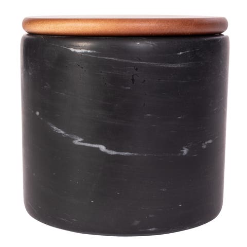 Marble Storage Canister with Wood Lid