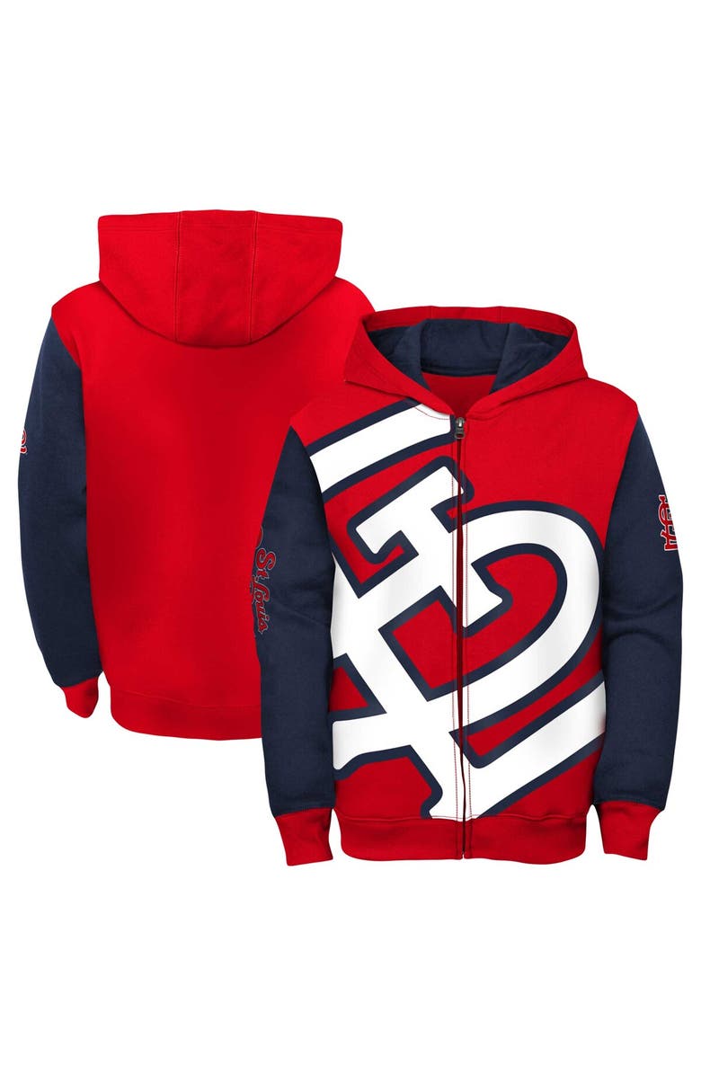 Outerstuff Youth Fanatics Branded Red/Navy St. Louis Cardinals Postcard Full-Zip Hoodie Jacket, Main, color, 