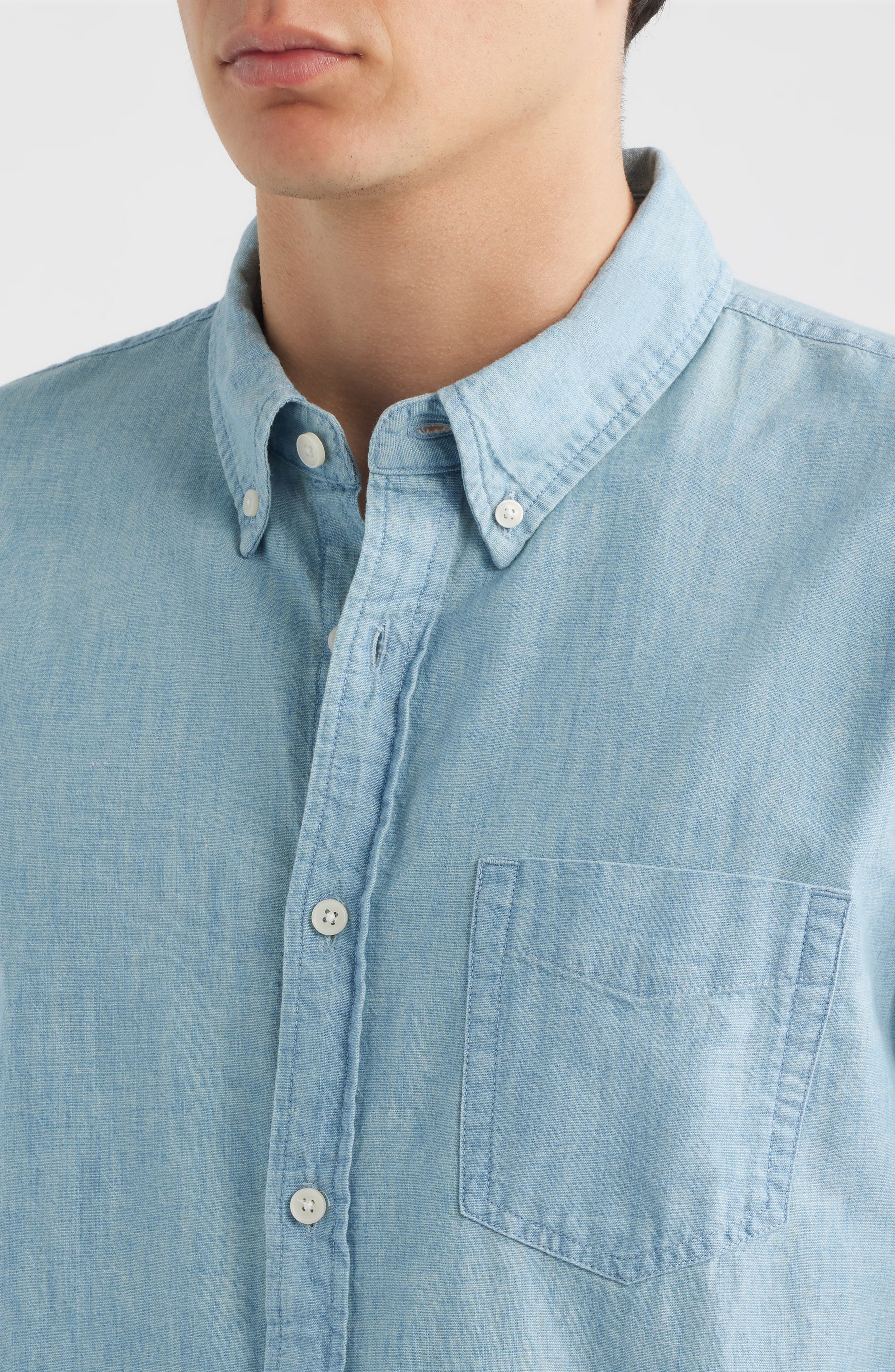 Dean Chambray Button-Down Oxford Shirt - image 2