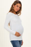 PinkBlush Ribbed Scoop Neck Long Sleeve Top