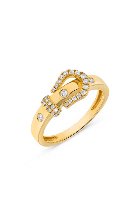 Diamond Belt Buckle Ring