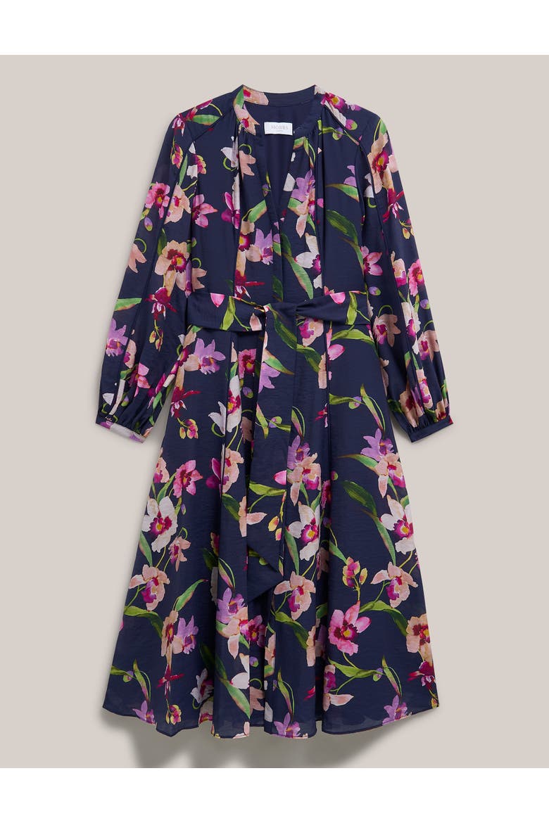 Pippa Floral Midi Dress, Alternate, color, Midnight Multi