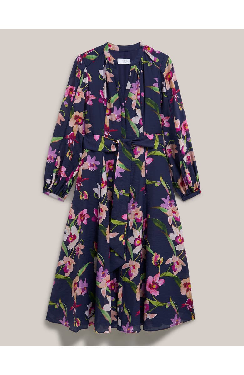 HOBBS LONDON Pippa Floral Midi Dress, Alternate, color, Midnight Multi
