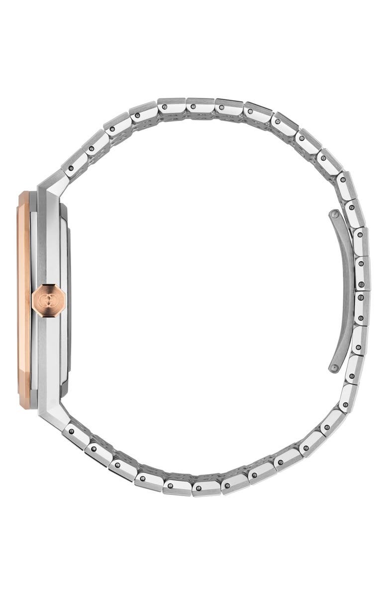 Gucci 25H Bracelet Watch, 40mm, Alternate, color, Silver/ Rose Gold/ Black
