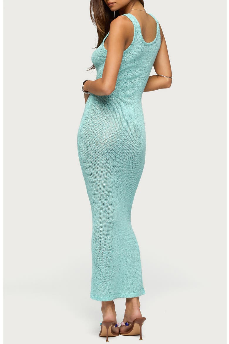 Ebby Sequin Sleeveless Maxi Sweater Dress, Alternate, color, TURQUOISE