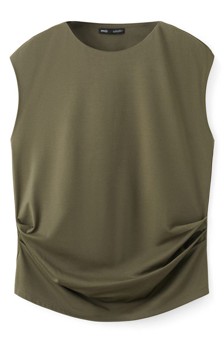 MANGO Ruched Boat Maternity Tank, Alternate, color, Khaki Green