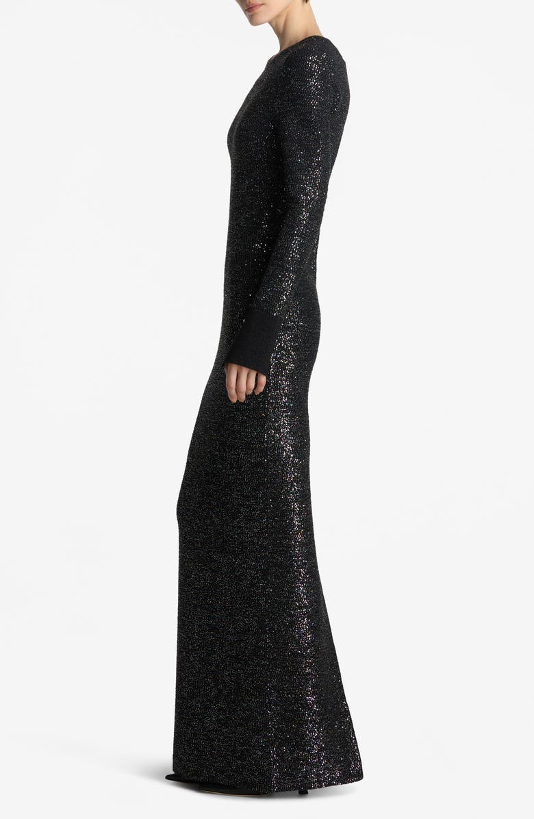 St. John Collection Iridescent Sequin Long Sleeve Knit Gown, Alternate, color, 