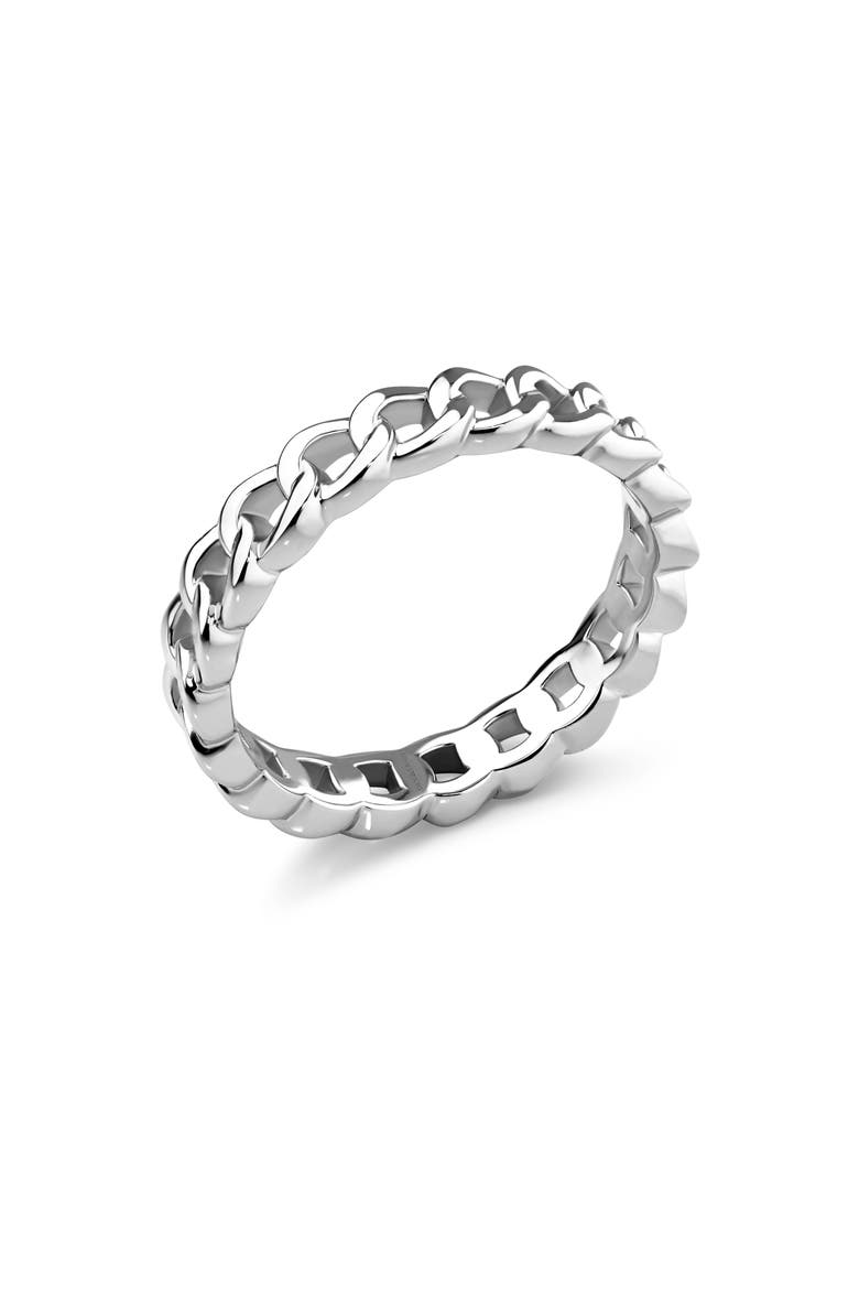 Curb Chain Ring, Alternate, color, SILVER