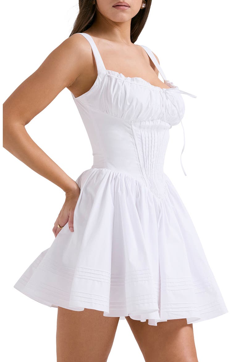 Natassia Corset Cotton Blend Cocktail Minidress, Alternate, color, WHITE