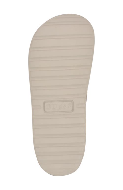 Guess Magaria Slide Sandal In Light Grey Logo Multi