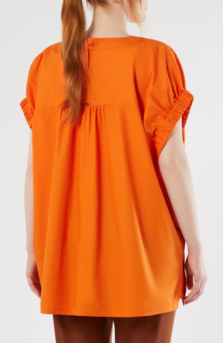 Marina Rinaldi Epoca Cotton Poplin Top, Alternate, color, Tangerine