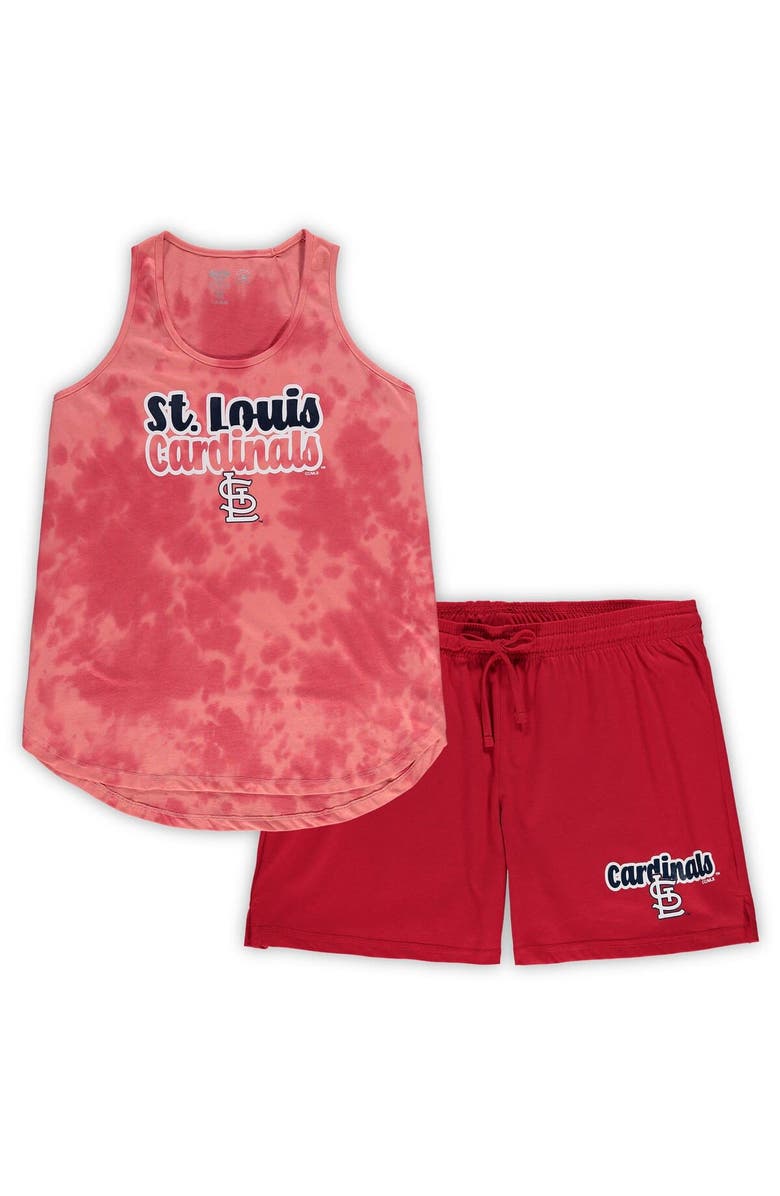 CONCEPTS SPORT Women's Concepts Sport Red St. Louis Cardinals Plus Size Cloud Tank Top & Shorts Sleep Set, Main, color, Red