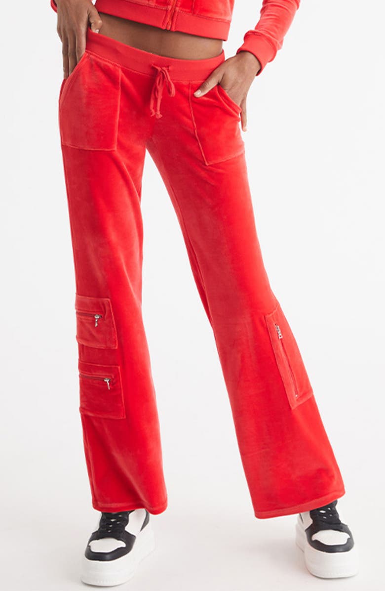 Juicy Couture Heritage Cargo Velour Track Pants, Main, color,