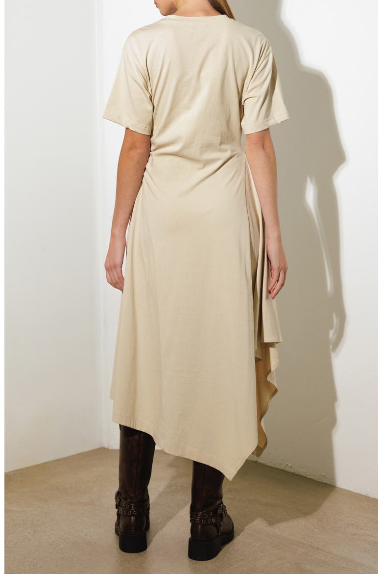 Cotton Blend Asymmetric Hem T-Shirt Dress, Alternate, color, ECRU