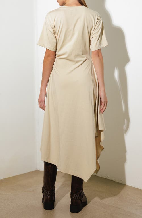 Freemarket Cotton Blend Asymmetric Hem T-shirt Dress In Ecru
