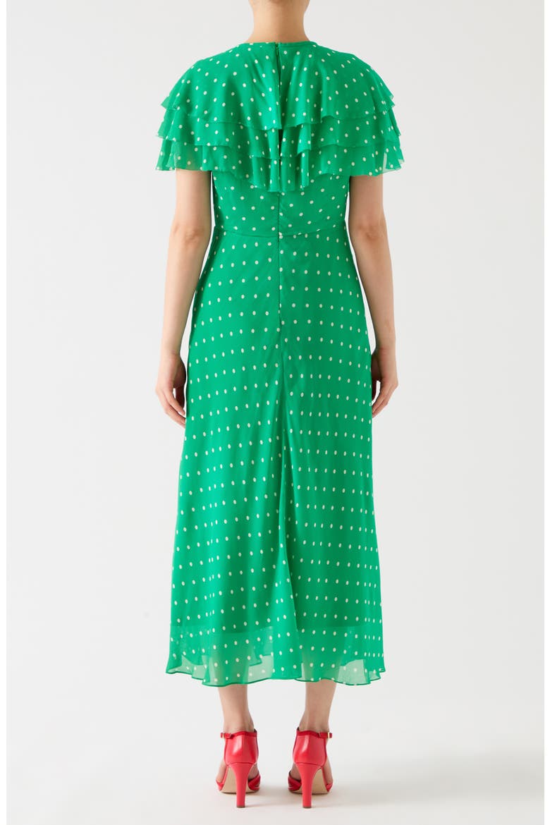 Ellen Polka Dot Maxi Dress, Alternate, color, GREEN