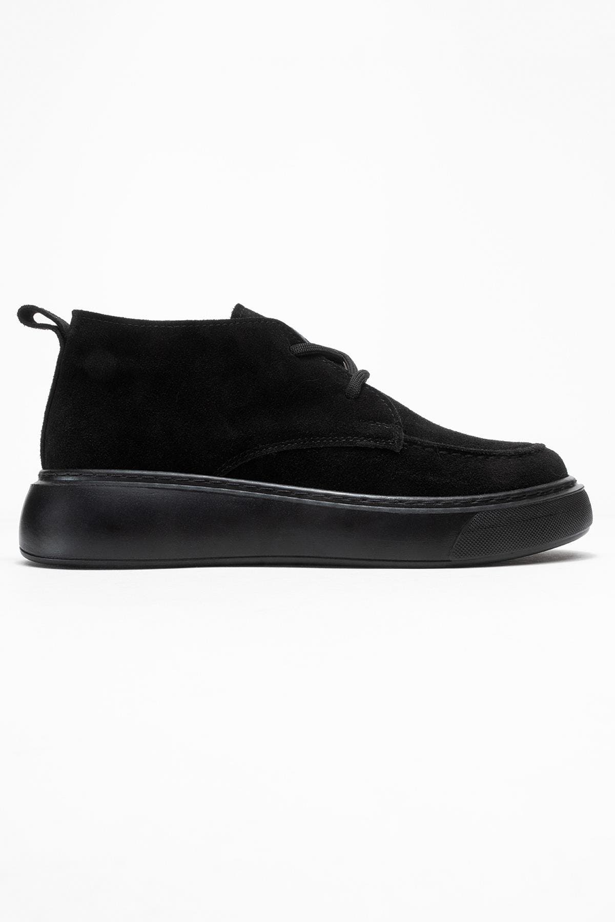 Forever & Always Shoes Lilya Leather Chukka Boot, Alternate, color, Black Suede Leather
