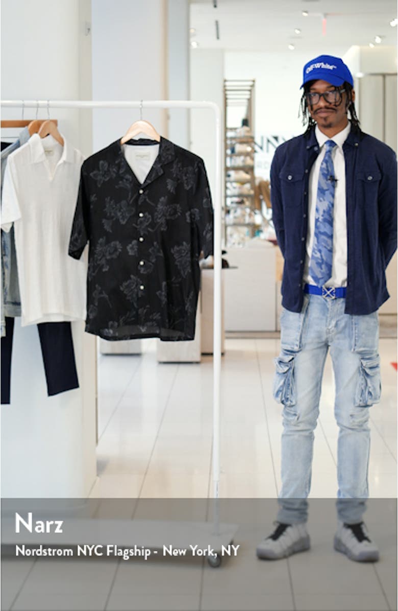 Eren Floral Short Sleeve Cotton Button-Up Shirt, sales video thumbnail