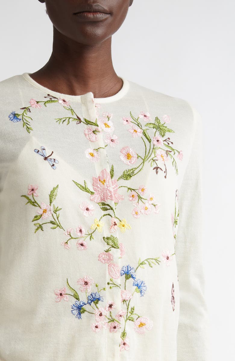 Giambattista Valli Embroidered Cashmere & Silk Cardigan, Alternate, color, 