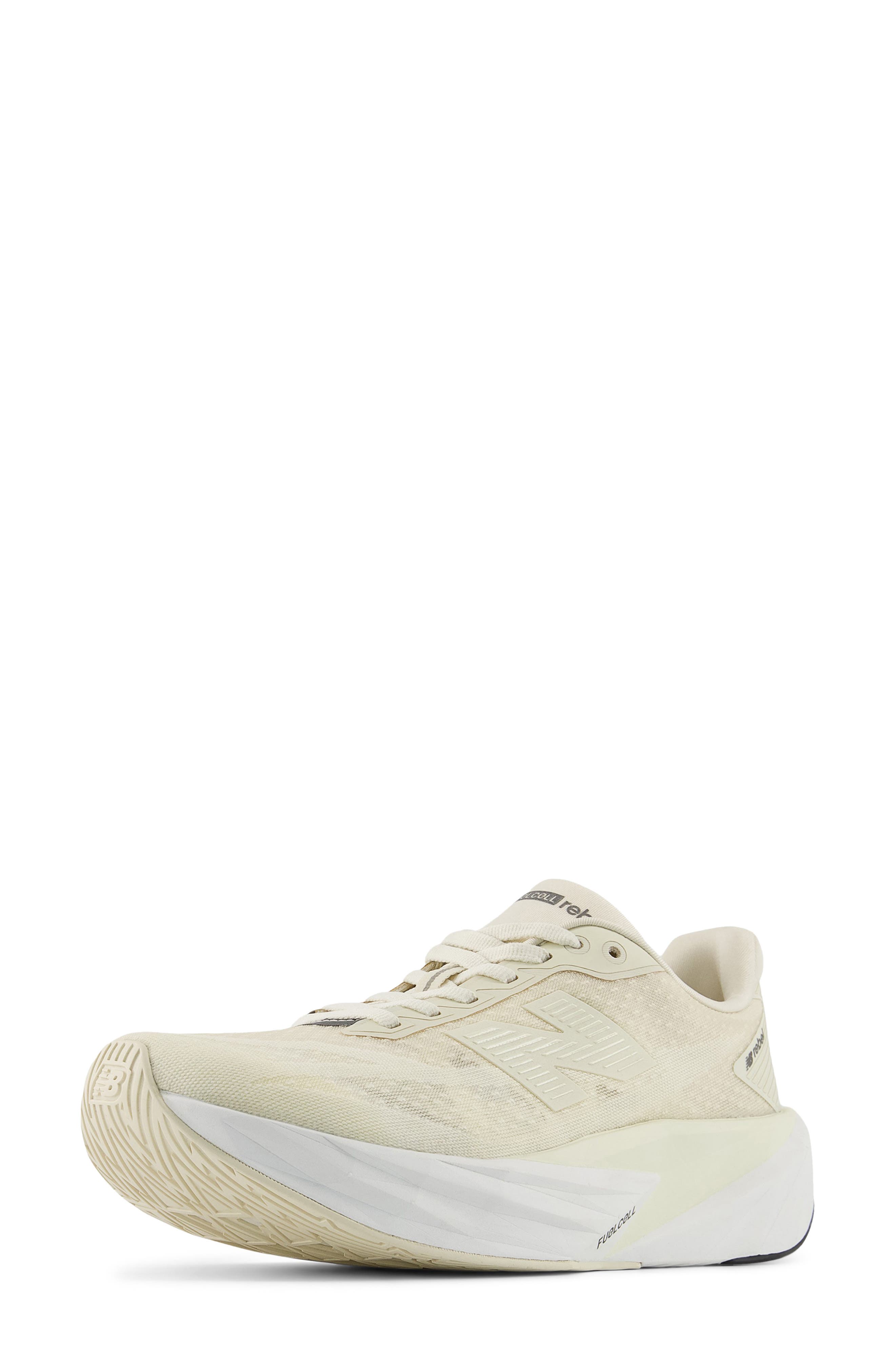New Balance FuelCell Rebel v5 Running Shoe, Alternate, color, Angora/ Linen