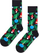 Happy Socks Christmas Tree Cotton Blend Crew Socks