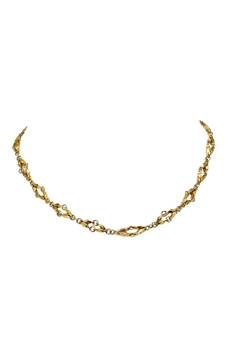 Vintage 1980 Goldtone Diamond Link Chain, Alternate, color, gold