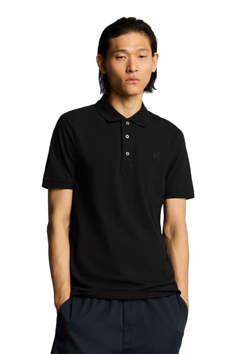 Tonal Eagle Polo Shirt, Alternate, color, Jet Black