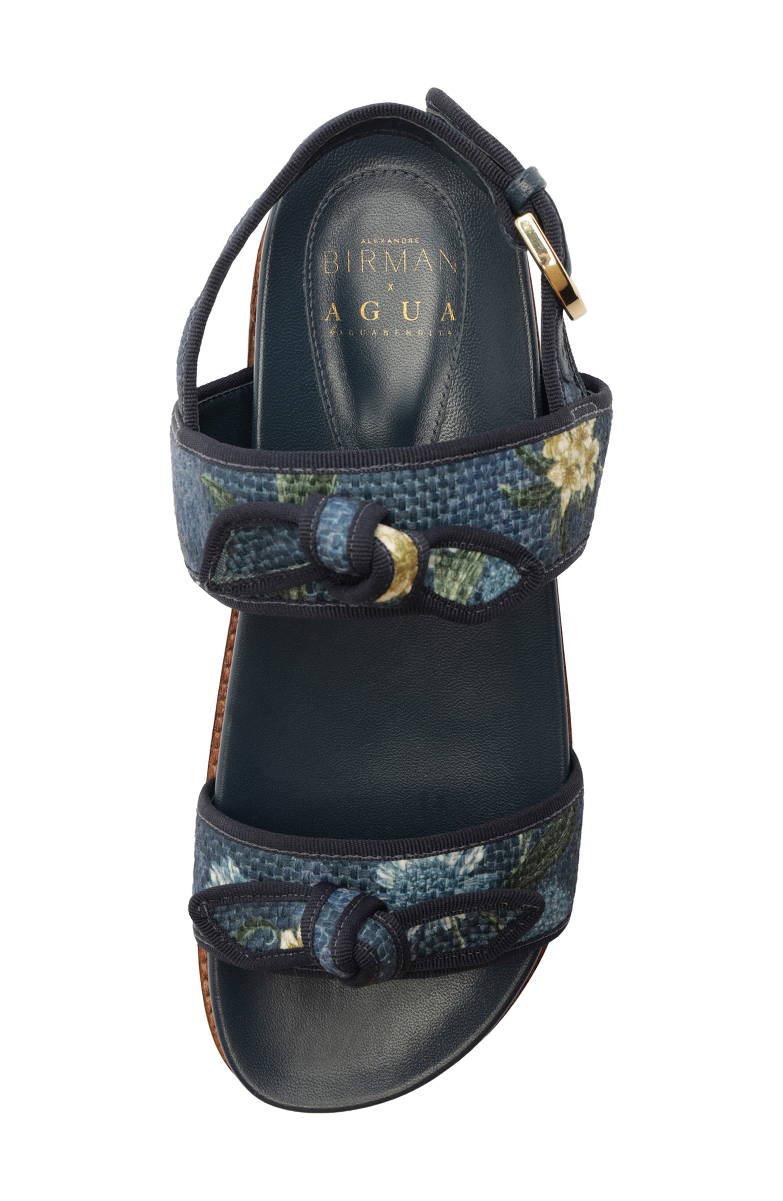 Alexandre Birman x Agua by Agua Bendita Grosgrain Raffia Sport Sandal, Alternate, color, Laguna Blue/ Blue