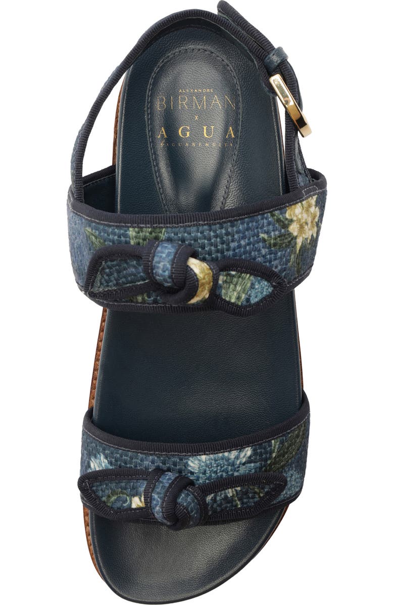 Alexandre Birman x Agua by Agua Bendita Grosgrain Raffia Sport Sandal, Alternate, color, Laguna Blue/ Blue
