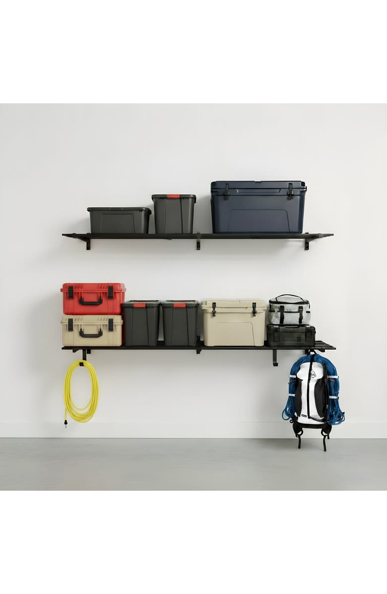 StoreYour 1' x 6' Bristol Garage Wall Mount Shelves | 2 Pack | Black, Main, color, Black