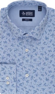 Original Penguin Slim Fit Floral Gingham Dress Shirt