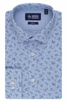 Original Penguin Slim Fit Floral Gingham Dress Shirt
