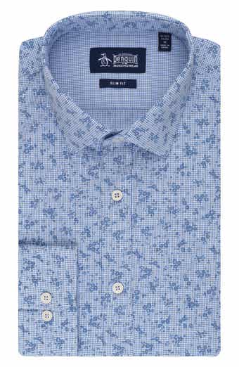 Original Penguin Slim Fit Floral Gingham Dress Shirt