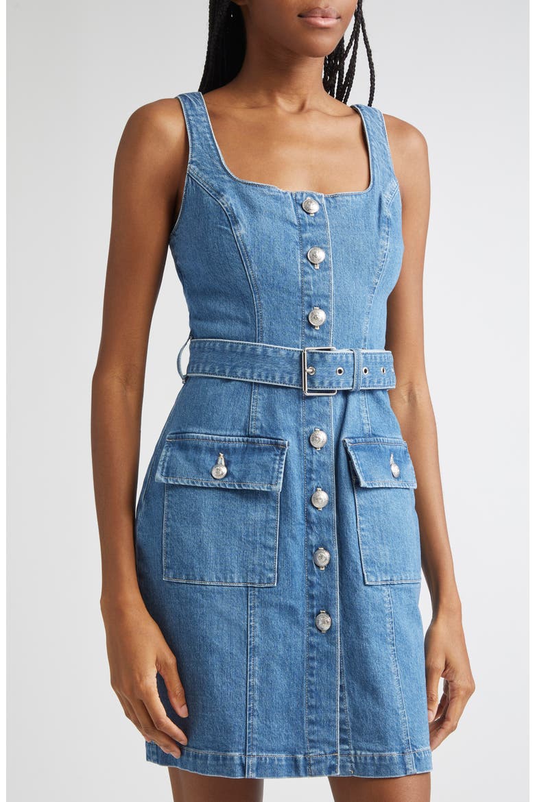 Midy Belted Sleeveless Denim Minidress, Alternate, color, TIPTON
